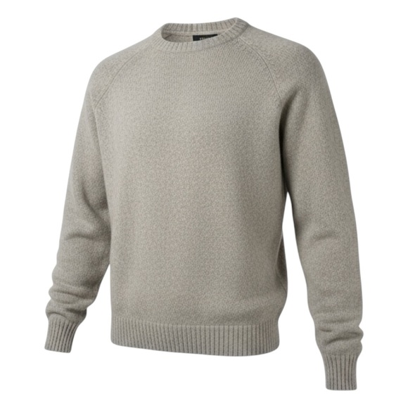 Mens Lambswool Cashmere Crewneck Sweater XL Gray Raglan Made in USA WPL 12769